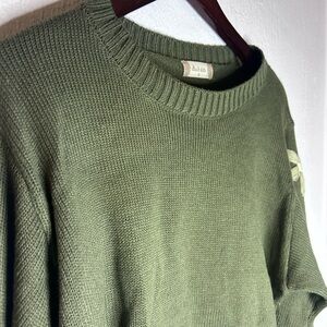 Olive Green Crewneck Knit Sweater